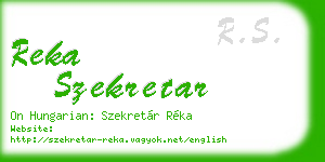 reka szekretar business card