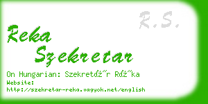 reka szekretar business card